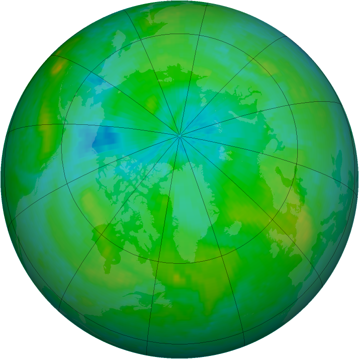 Arctic ozone map for 10 August 2001